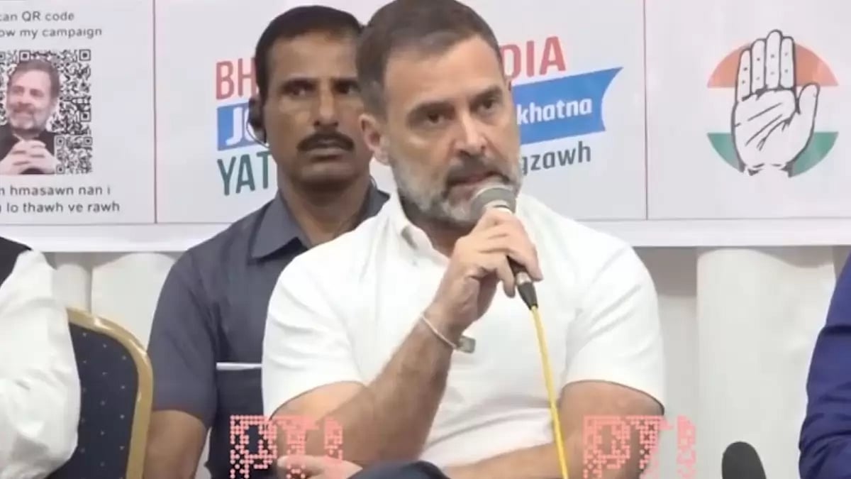 Congress leader Rahul Gandhi in Mizoram.