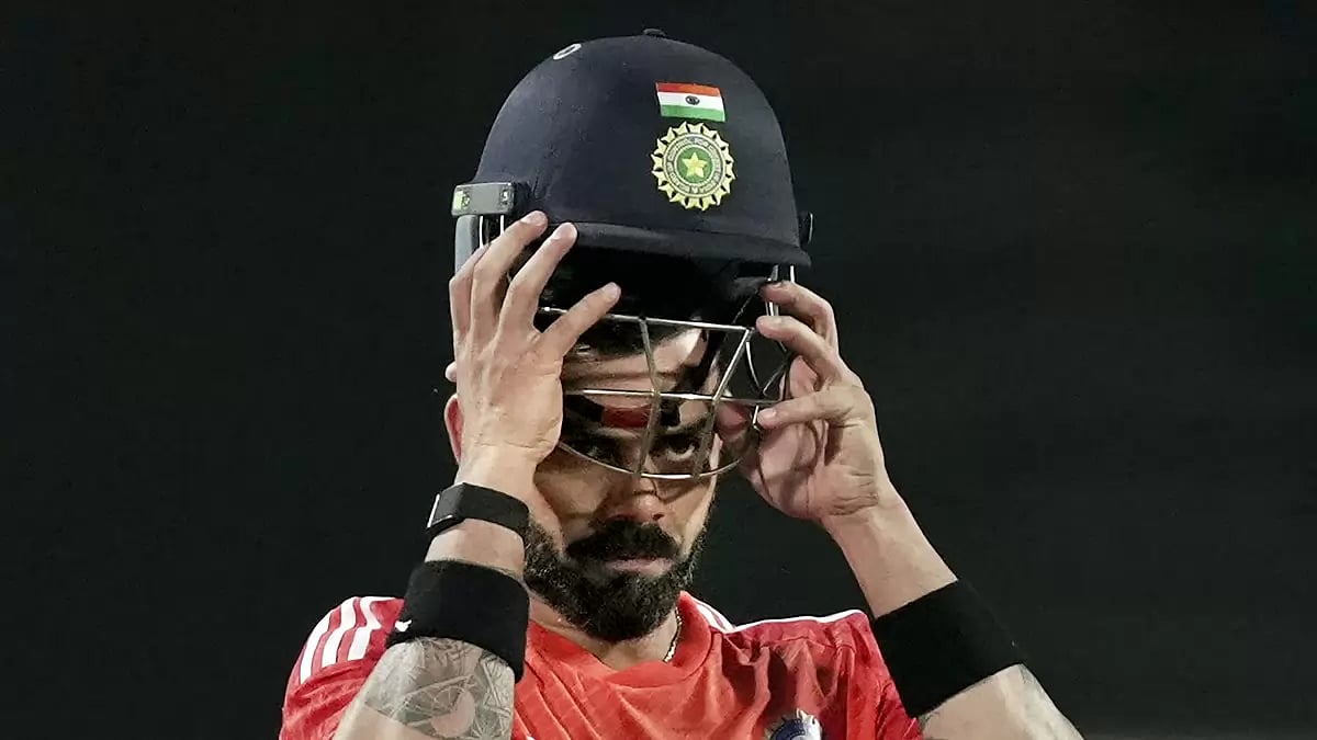 Virat Kohli trains ahead of the India vs Bangladesh match in Pune.
