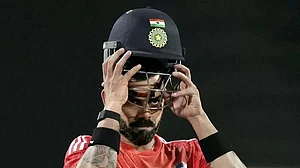 Virat Kohli trains ahead of the India vs Bangladesh match in Pune.