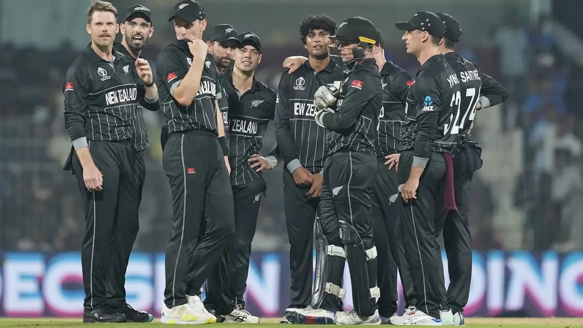 New Zealand cricket team celebrate a wicket against Afghanistan