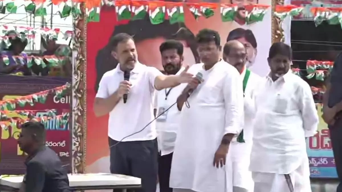 Congress leader Rahul Gandhi in Telangana