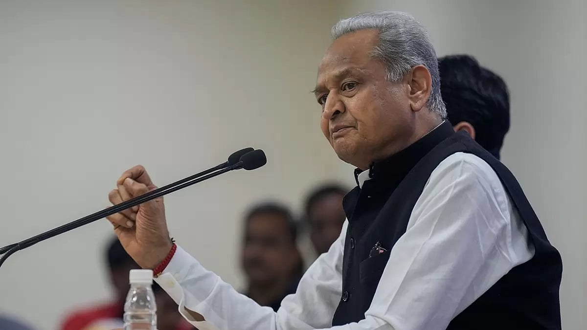 Gehlot addresses the media