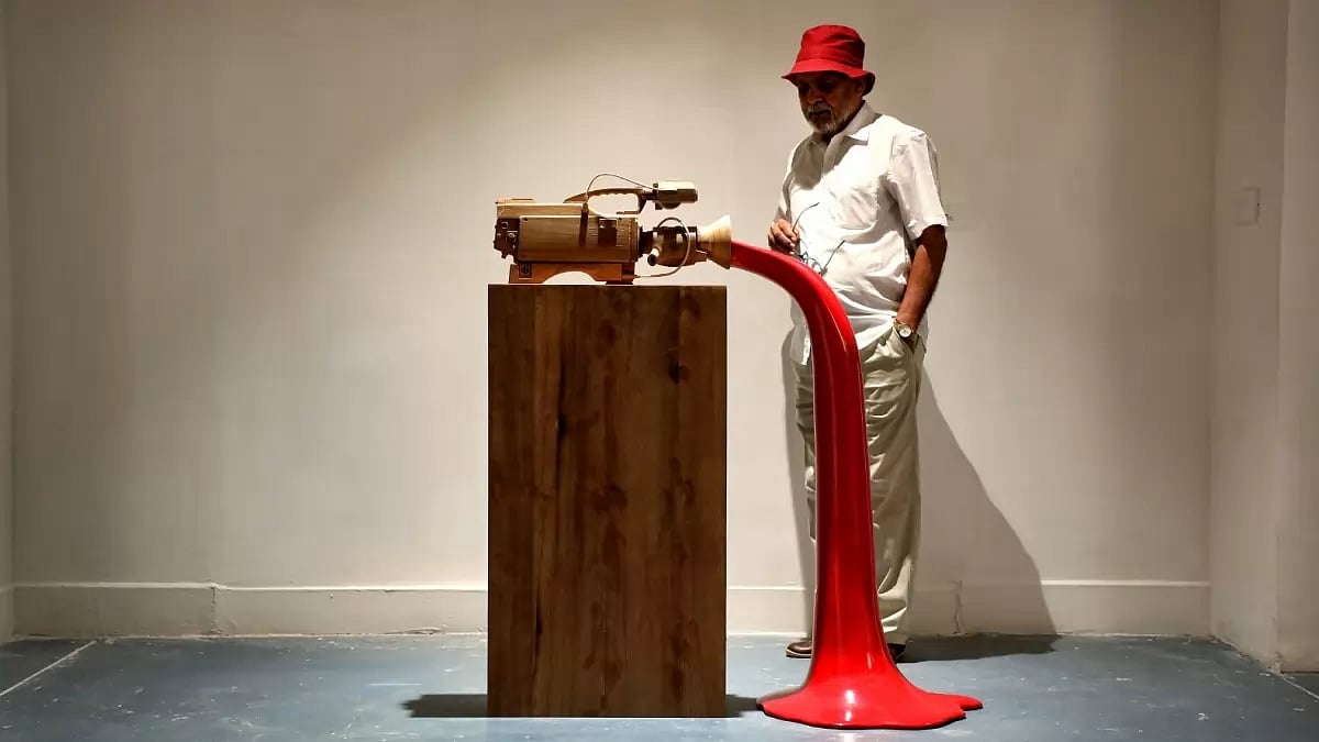 Artwork by Sudarshan Shetty on display at 'Things Are Vanishing Before Us' exhibition, at Bikaner House, Delhi