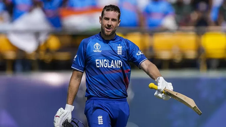 Dawid Malan after scoring a ton against Bangladesh in Dharamsala. - null