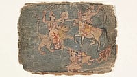 The Goddess Durga Slaying an Enemy; Page from a Dispersed Markandeya Purana (Stories of the Sage Markandeya), 1650-60. Artist Unknown.