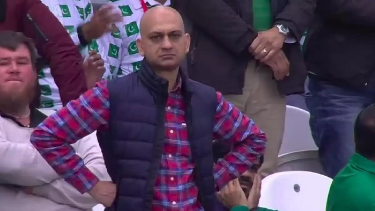 A screengrab of Pakistani fan Muhammad Sarim Akhtar during the 2019 ODI World Cup.