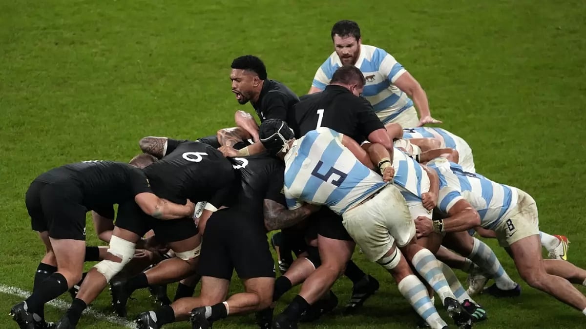 Rugby World Cup semifinal match between Argentina and New Zealand 