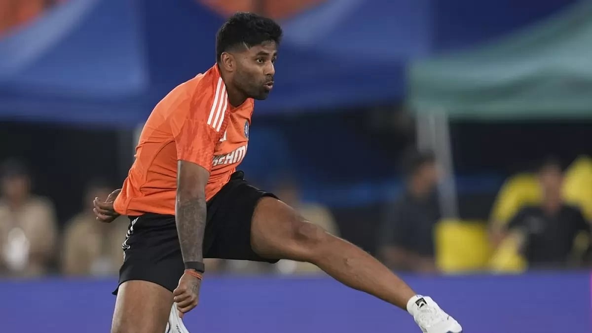 Suryakumar Yadav training in Ahmedabad before the India vs Pakistan clash. - null