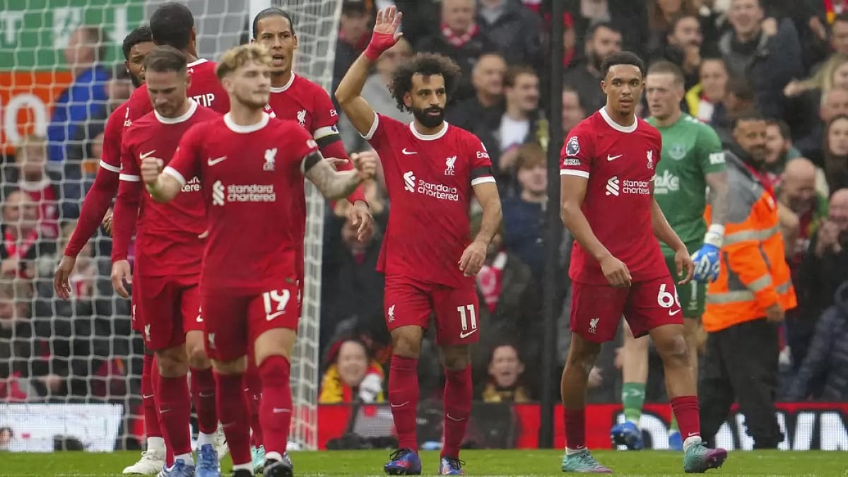 Mohamed Salah's two goals gave Liverpool an all-important win in the Merseyside Derby