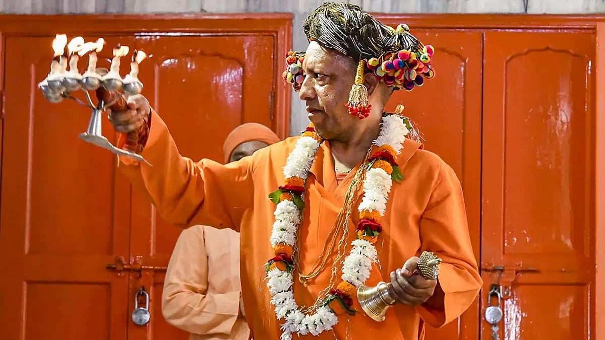 Yogi Adityanath at Gorakhnath Temple