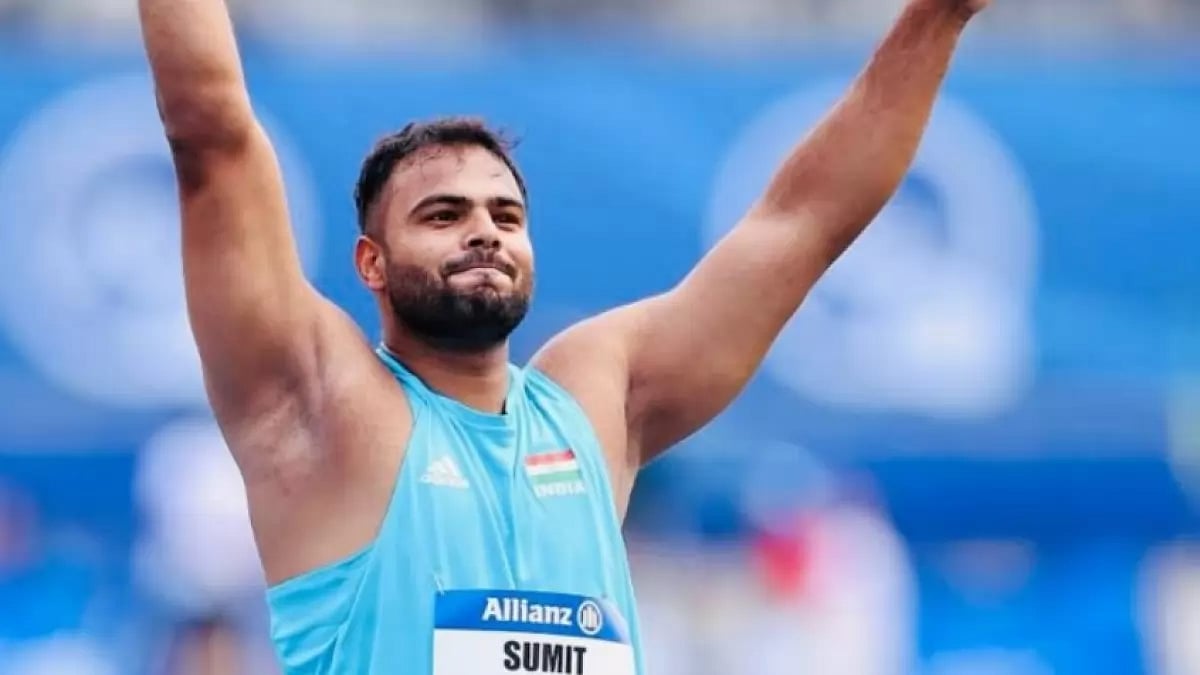 India's gold medal-winning para javelin thrower Sumit Antil.