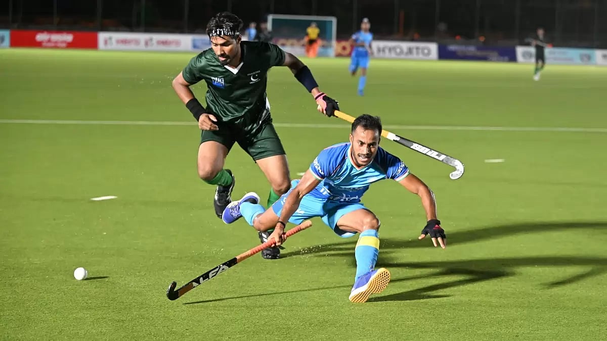 File image of India junior men's hockey team facing Pakistan.