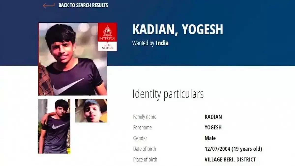 Interpol issued Red Corner Notice against 19-year-old gangster Yogesh Kadyan.