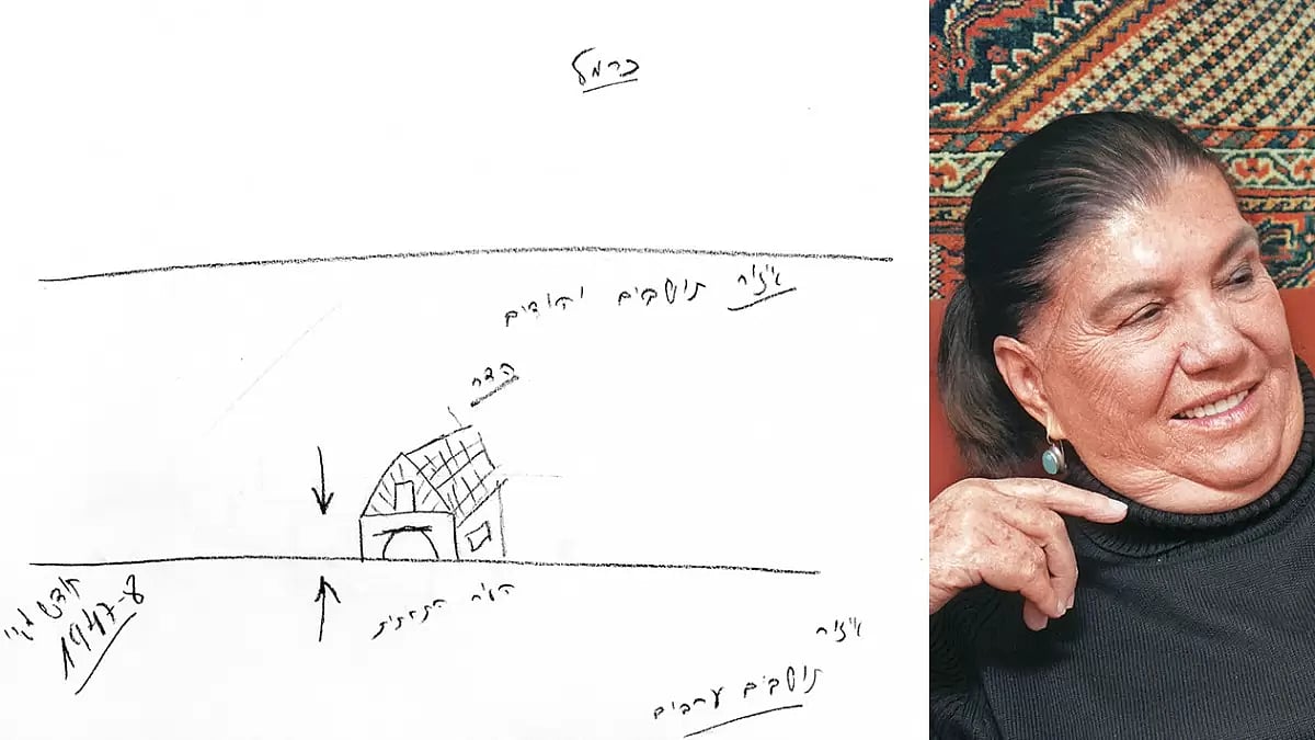 Imagination:  The drawing of the home that Haya Touma made during the conversation  