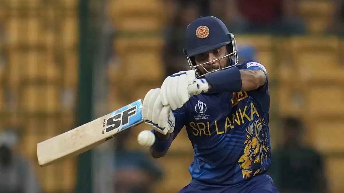 Sri Lanka's Kusal Mendis bats against England in Bengaluru.