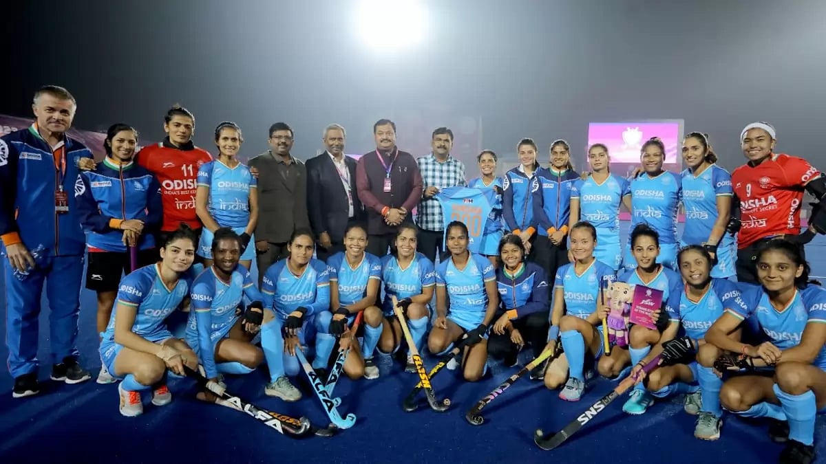Indian Women's Hockey team after their win over Japan