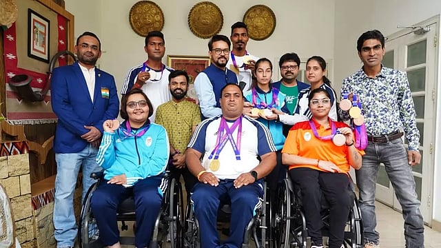 Union Sports Minister Anurag Singh Thakur Meets Asian Para Games 2022 Medallists - In Pics