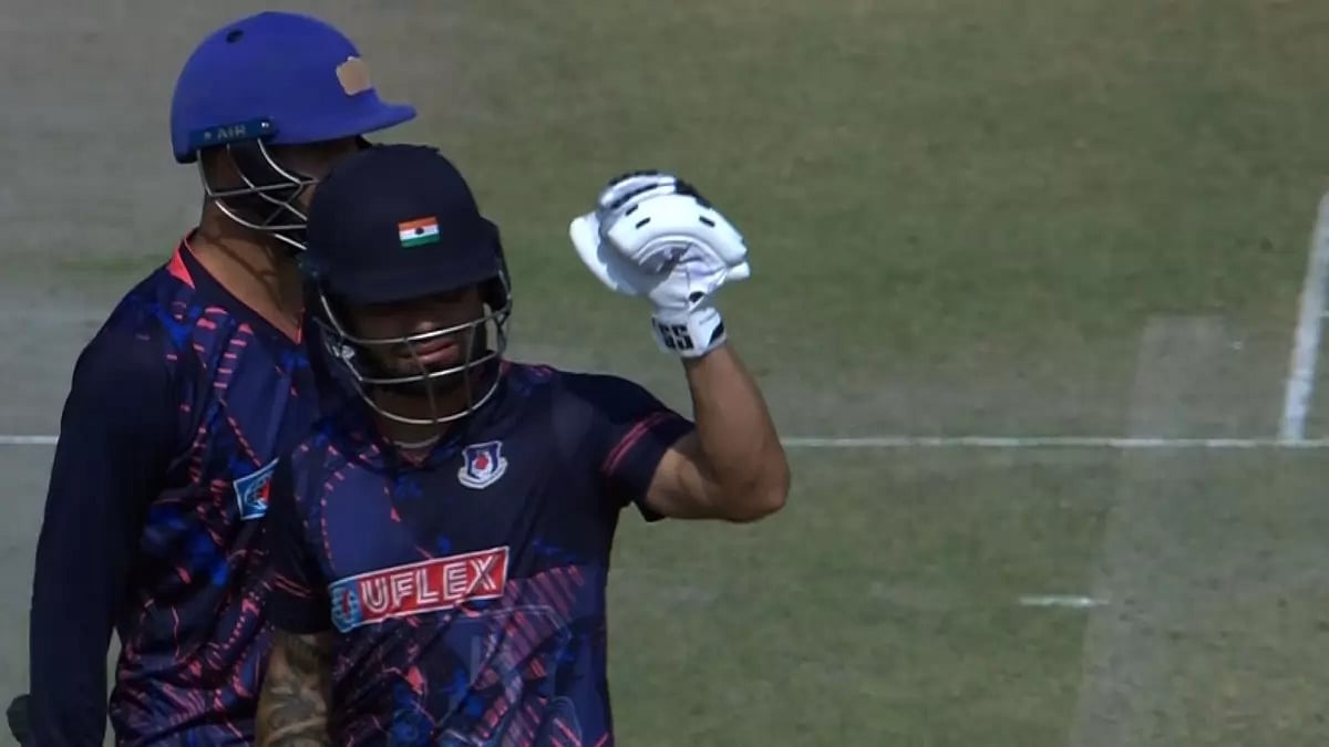 Rinku Singh celebrates his half century in Mohali.