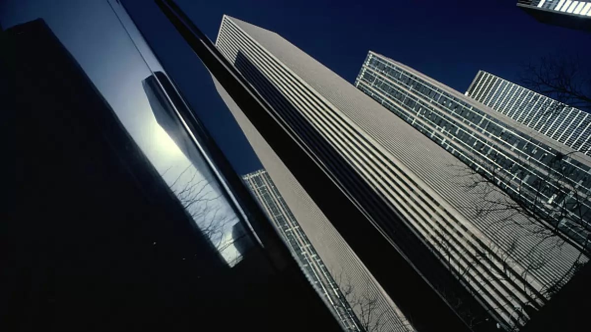 New York City skyscrapers, February 1980.