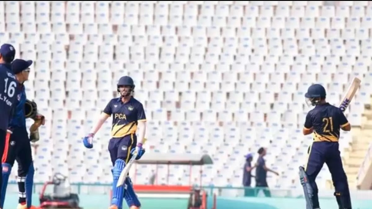 Punjab in action in SMAT 2023.