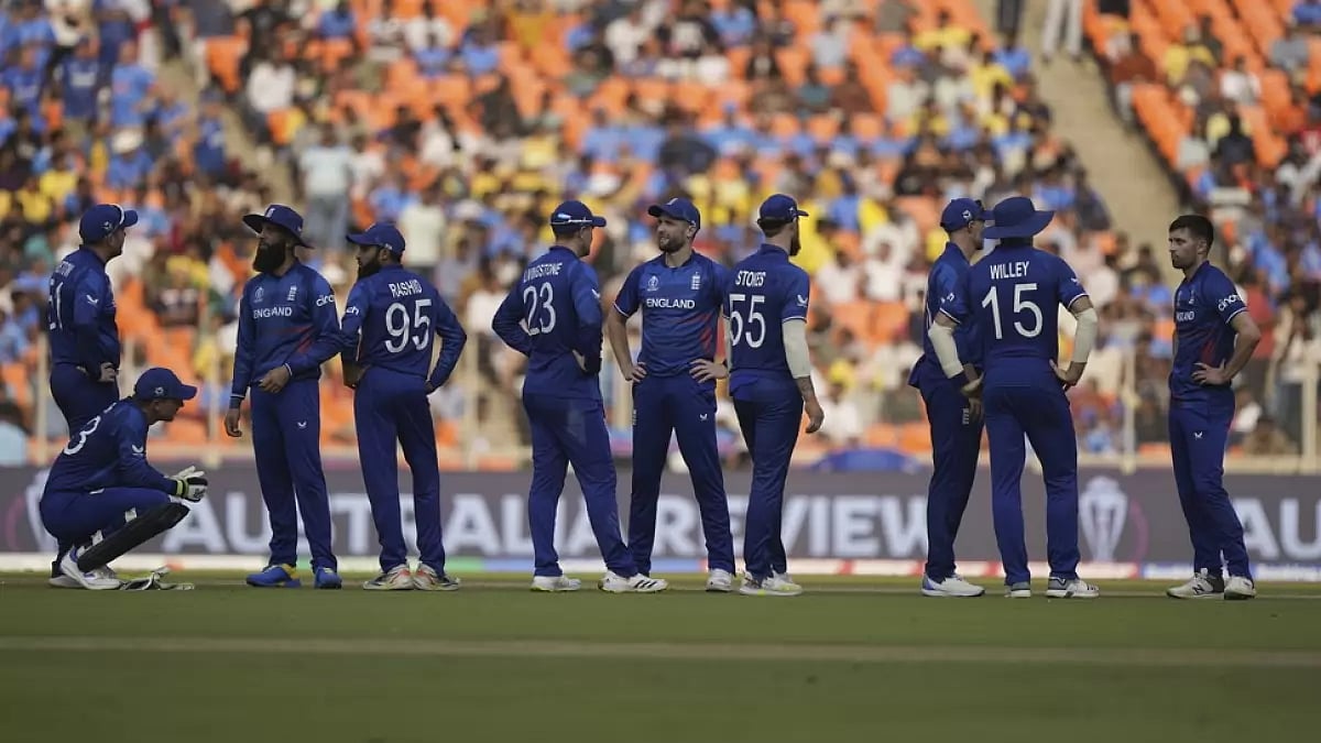 England on the field during their match against Australia.