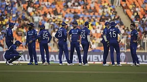 England on the field during their match against Australia.