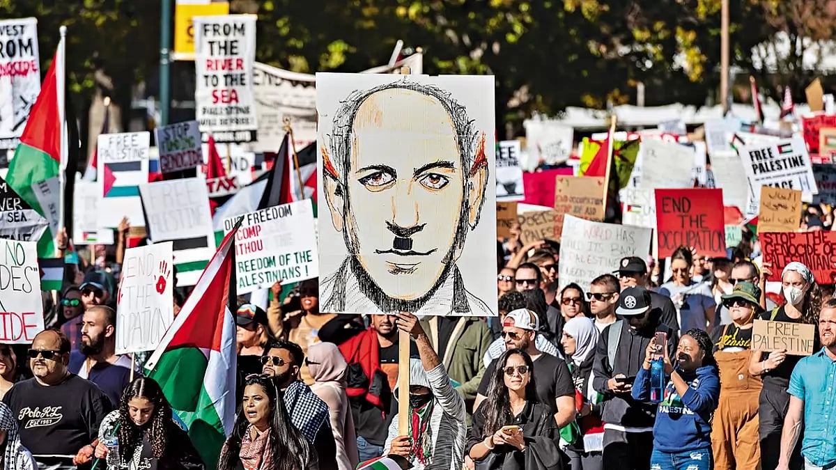 Unspoken Carnage: A protest march demanding an end to Israel’s bombing of Gaza in Denver, Colorado, USA