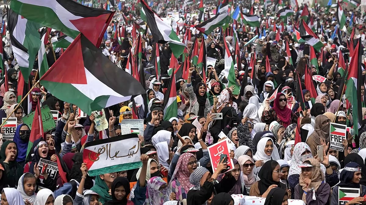 Rally against the Israeli airstrikes on Gaza