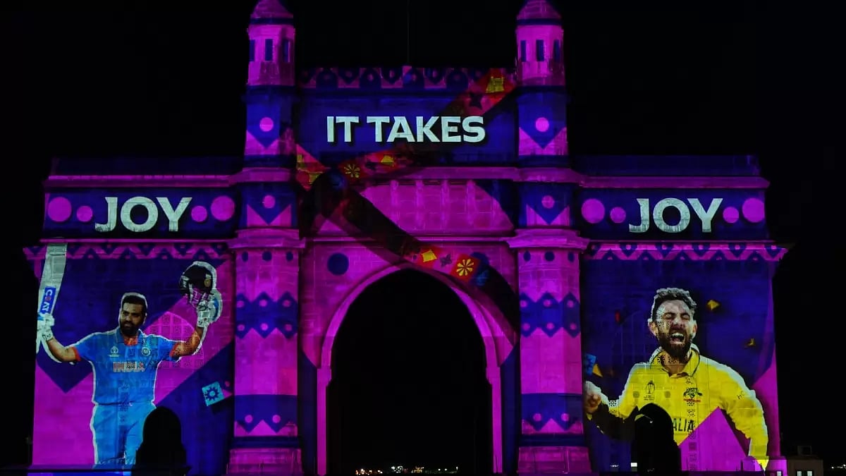 The Gateway of India lights up in Mumbai to celebrate CWC 2023 and Diwali