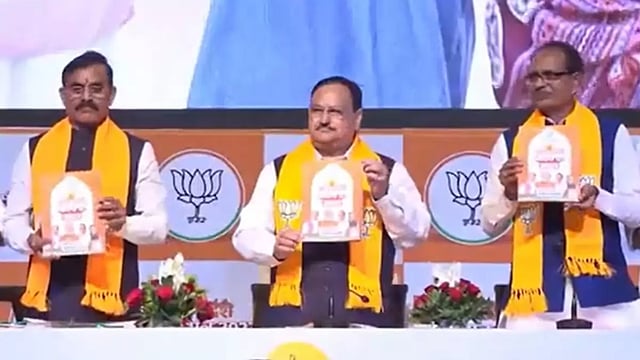 Madhya Pradesh Polls: BJP Releases Manifesto, Promises Free Education To Girls And Affordable Gas Cylinder