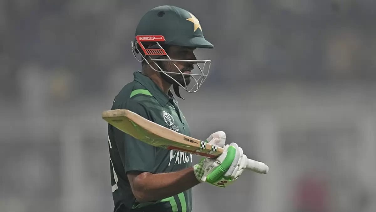 Babar Azam after his dismissal against England in 2023 ODI World Cup.