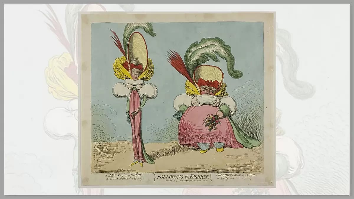Cover of 'Following the Fashion', published December 9, 1794, by James Gillray (English, 1756-1815).