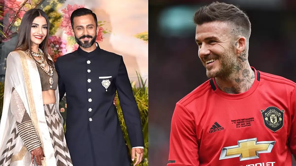 Sonam Kapoor, Anand Ahuja, David Beckham
