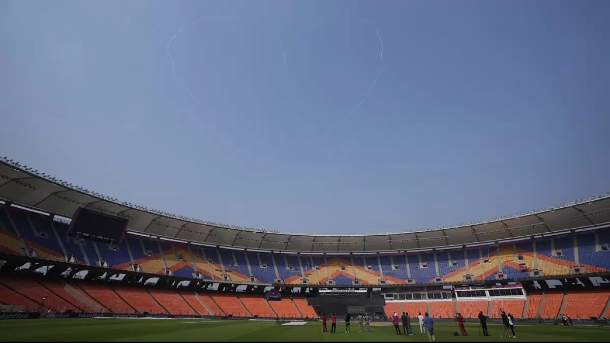 Narendra Modi Stadium ahead of the finals of ICC Cricket World Cup 2023 between India and Australia