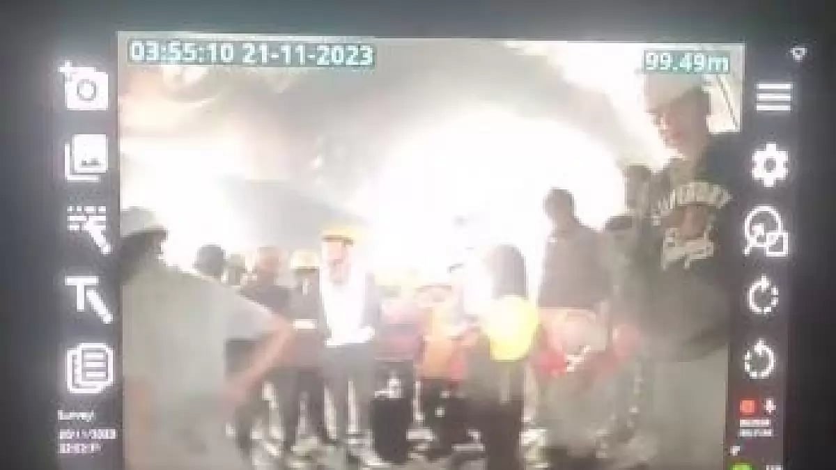 First video of collapsed tunnel in Uttarkashi