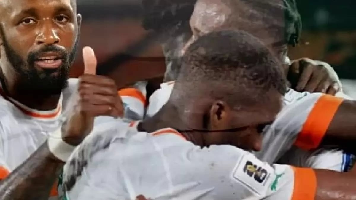Ivory Coast players against Gambia during the African Qualifiers match