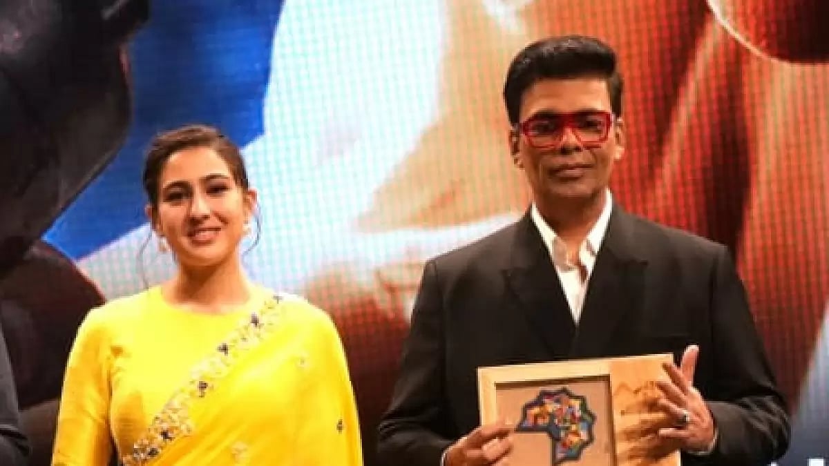 Sara Ali Khan and Karan Johar at IFFI 2023