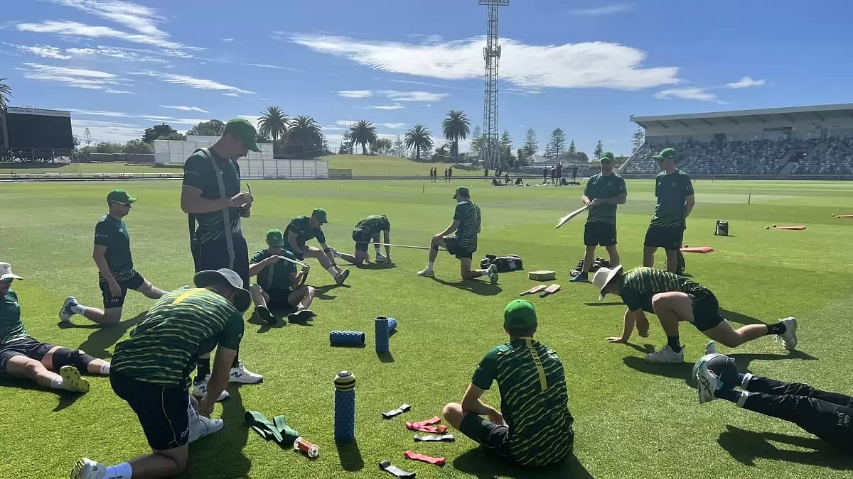 Central Stags players during a practice session on Friday