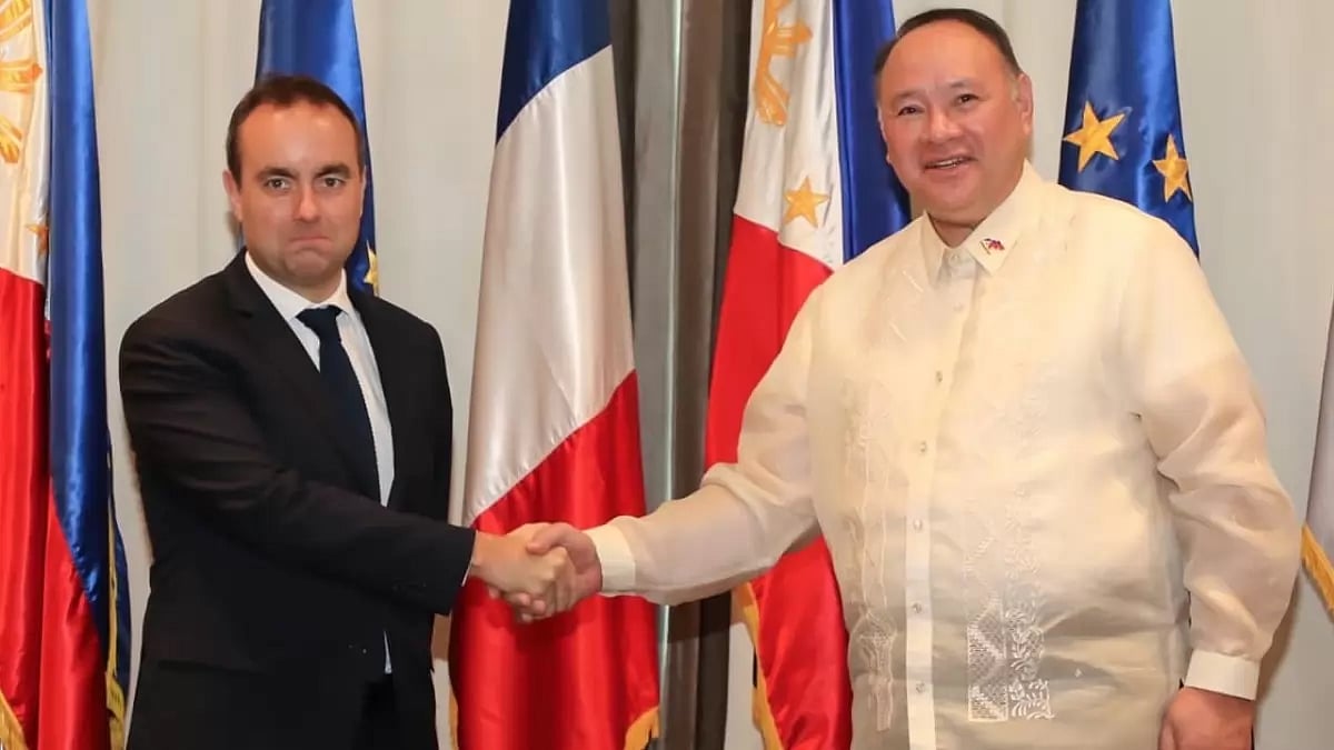 Philippine Secretary of National Defense Gilberto C. Teodoro, Jr. and French Minister for the Armed Forces Sébastien Lecornu met today, during the landmark visit to the Philippines by a French Defense Minister.