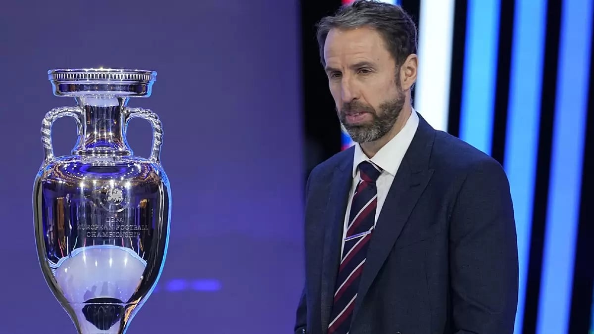 England head coach Gareth Southgate at the UEFA European Championship 2024 final draw.