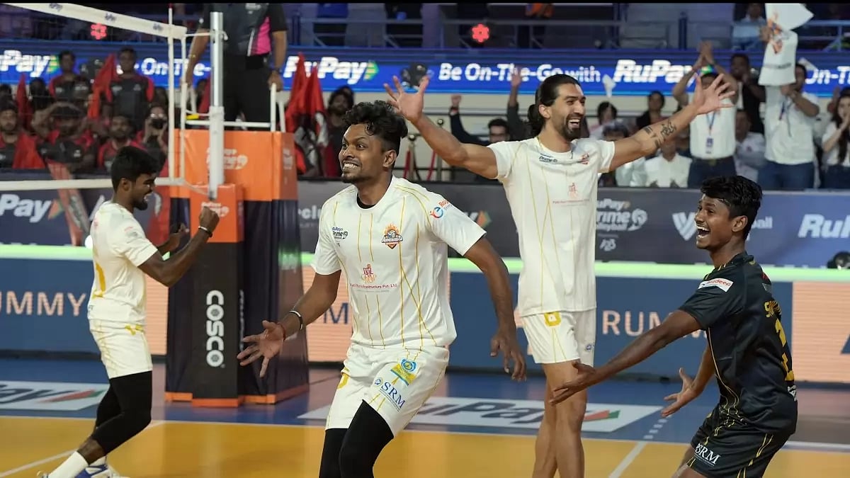 Prime Volleyball League Season 2 champions Ahmedabad Defenders.