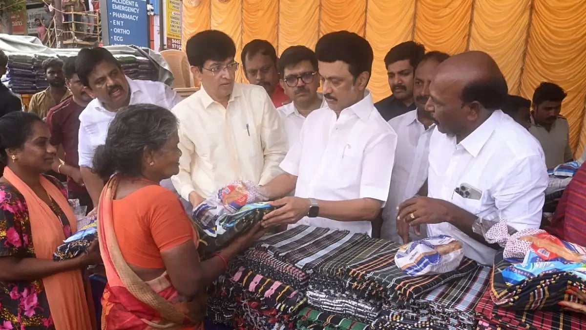 Tamil Nadu CM MK stalin distributed essential items to flood-affected residents of Chennai.
