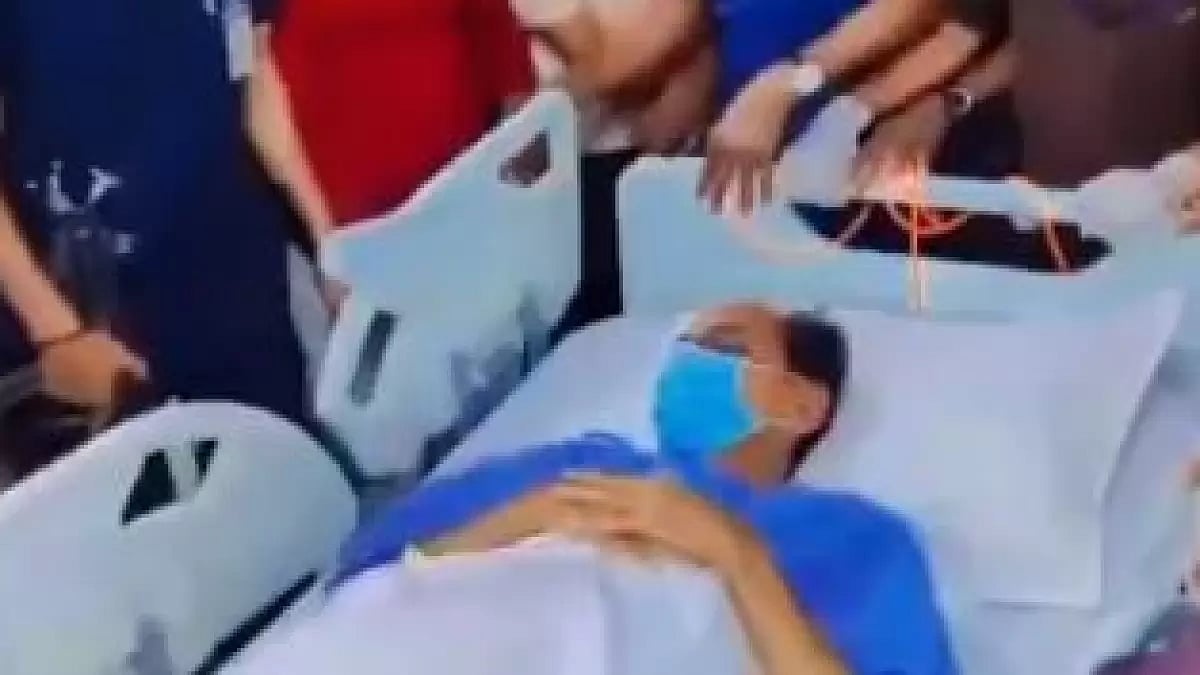 Former Telangana CM K Chandrasekhar Rao being taken to surgery