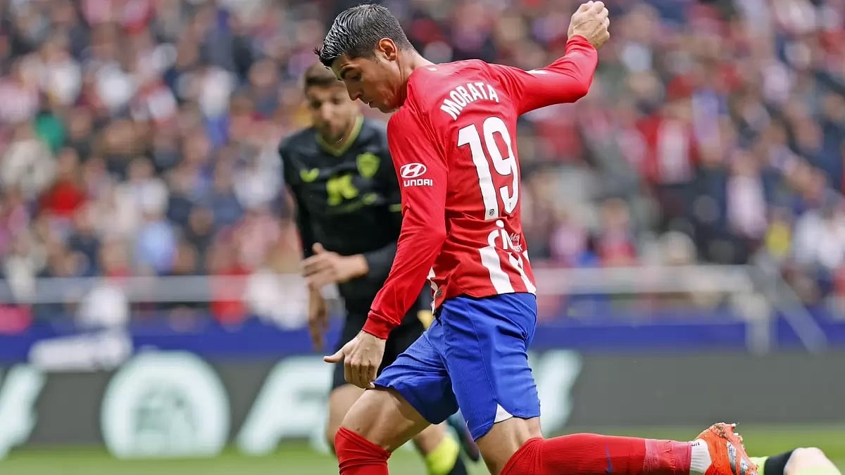 Atletico Madrid's Alvaro Morata during the La Liga football match against Almeria