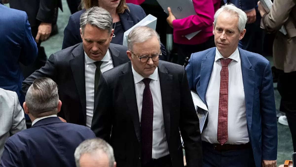 Deputy PM Richard Marles, PM Anthony Albanese, Immigration Minister Andrew Giles
