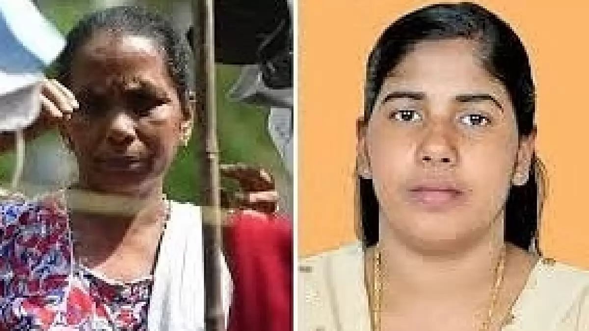 Accused nurse Nimisha Priya (R) and her mother Premakumari (L).