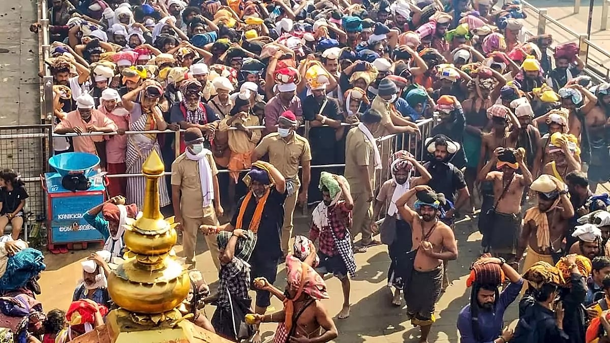 Ayyappa devotees at Sabarimala temple