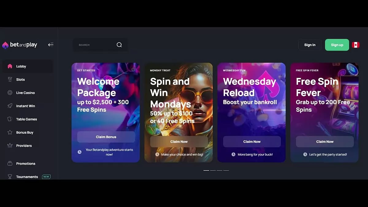 Top 5 Canadian Slot Sites