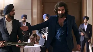 A screenshot from film 'Animal', starring Ranbir Kapoor in lead role.