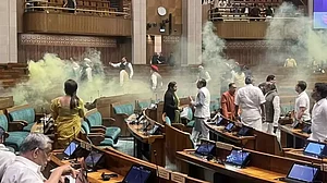 File image : In a security breach incident, miscreants stormed inside Parliament and sprayed smoke during the Winter Session in December last year